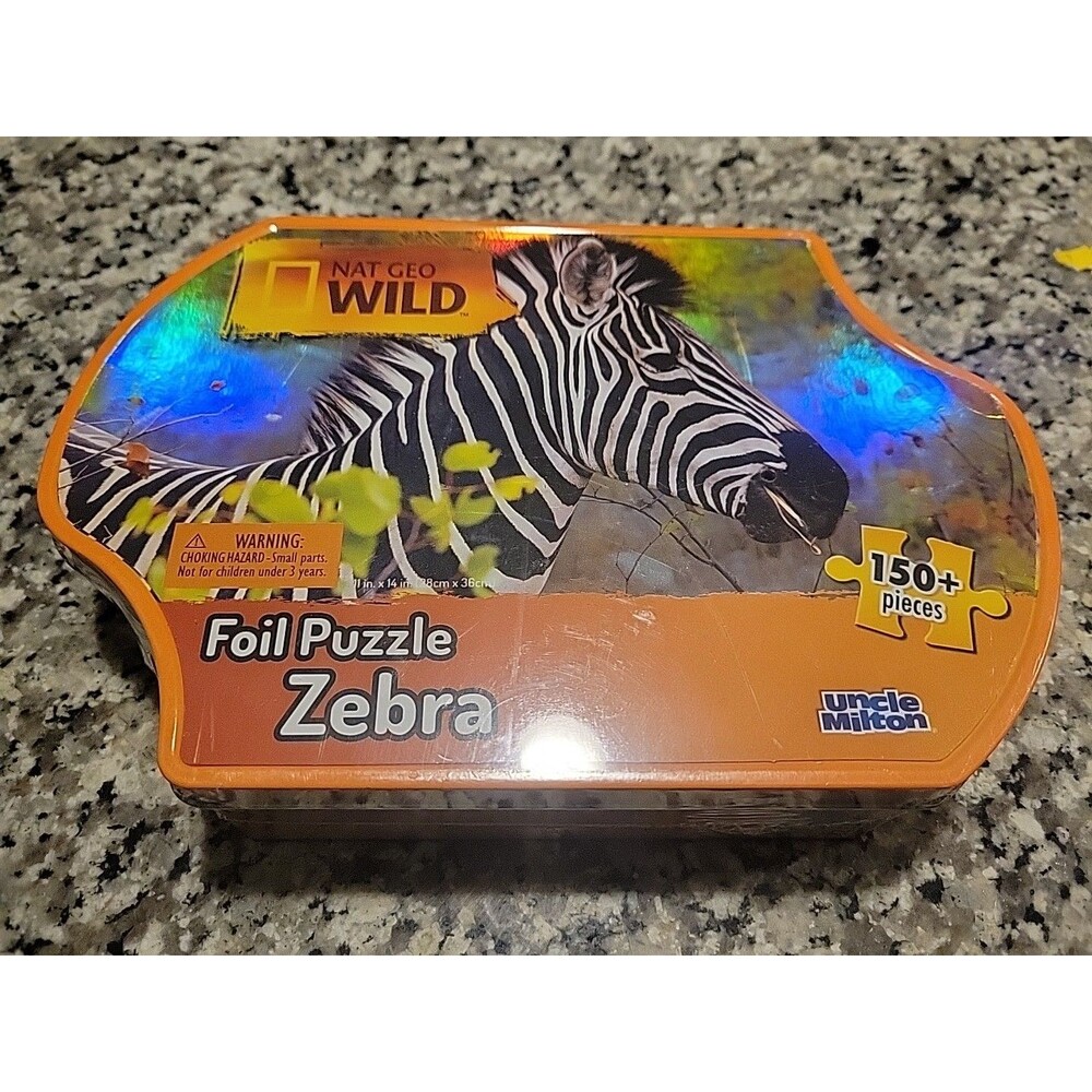 National Geographic Wild Zebra‎ Foil Puzzle with Collectible Tin